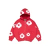Cotton Wreath Hoodie per bambini con ghirlande in cotone, rossa