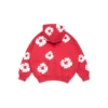 Cotton Wreath Hoodie per bambini con ghirlande in cotone, rossa