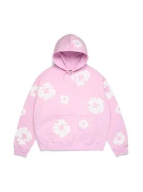 Cotton Wreath Hoodie rosa cipria