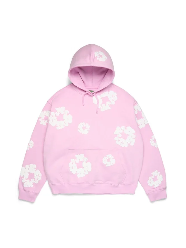 Cotton Wreath Hoodie rosa cipria