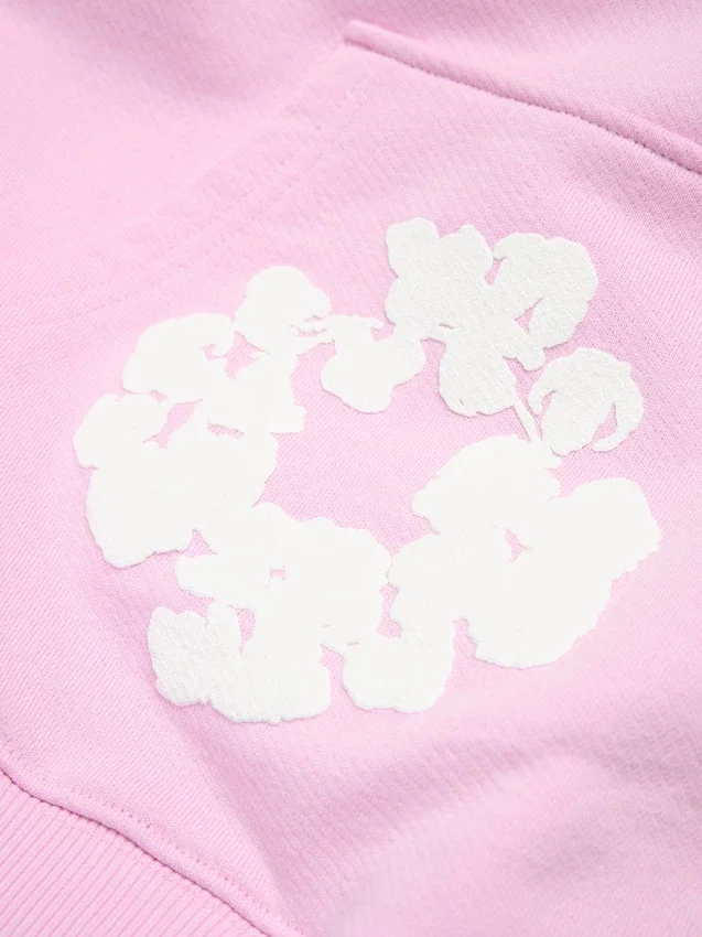 Cotton Wreath Hoodie rosa cipria