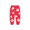 Cotton Wreath Sweatpant da bambino in cotone con motivo a ghirlanda, rossi