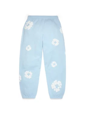 Cotton Wreath Sweatpant in cotone, blu polvere