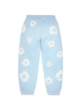 Cotton Wreath Sweatpant in cotone, blu polvere