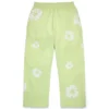 Cotton Wreath Sweatpant larghi con ghirlanda in cotone, colore menta