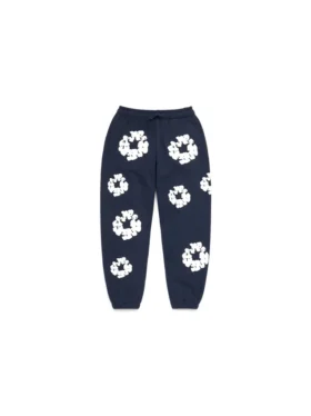 Cotton Wreath Sweatpant per bambini blu navy