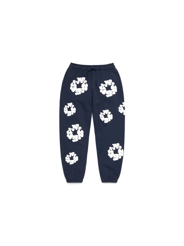 Cotton Wreath Sweatpant per bambini blu navy