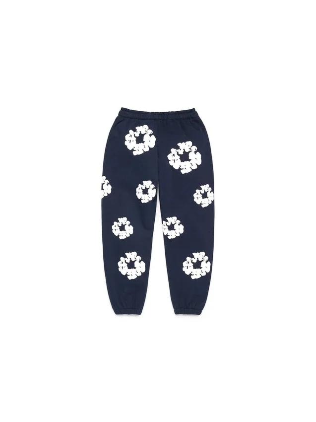 Cotton Wreath Sweatpant per bambini blu navy
