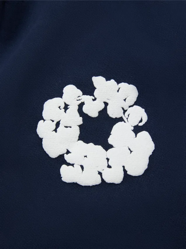 Cotton Wreath Sweatpant per bambini blu navy