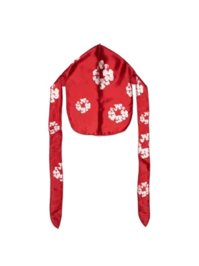 Durag con ghirlanda in Cotton Wreath rosso