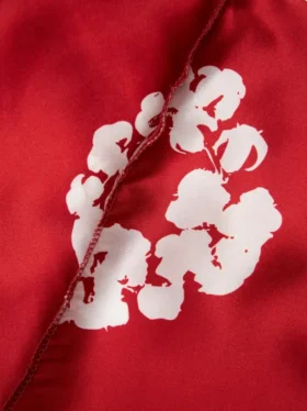 Durag con ghirlanda in Cotton Wreath rosso