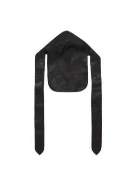 Durag in pelle con Cotton Wreath in cotone, nero