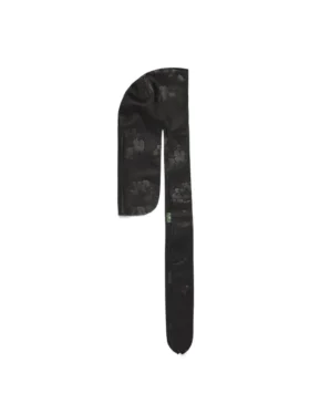 Durag in pelle con Cotton Wreath in cotone, nero