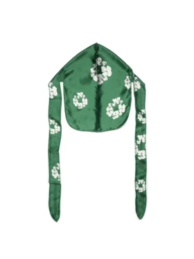 Durag verde con Cotton Wreath in cotone