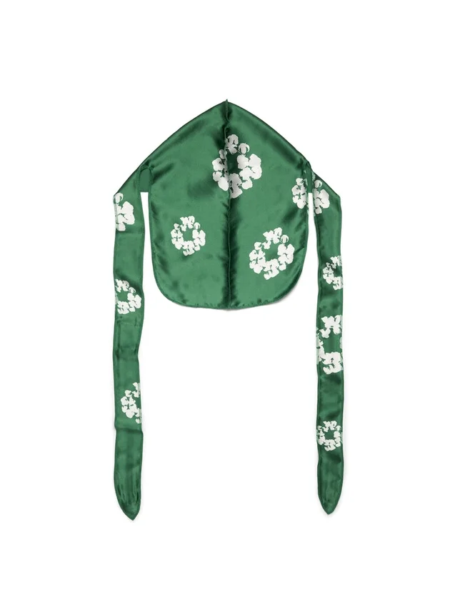 Durag verde con Cotton Wreath in cotone