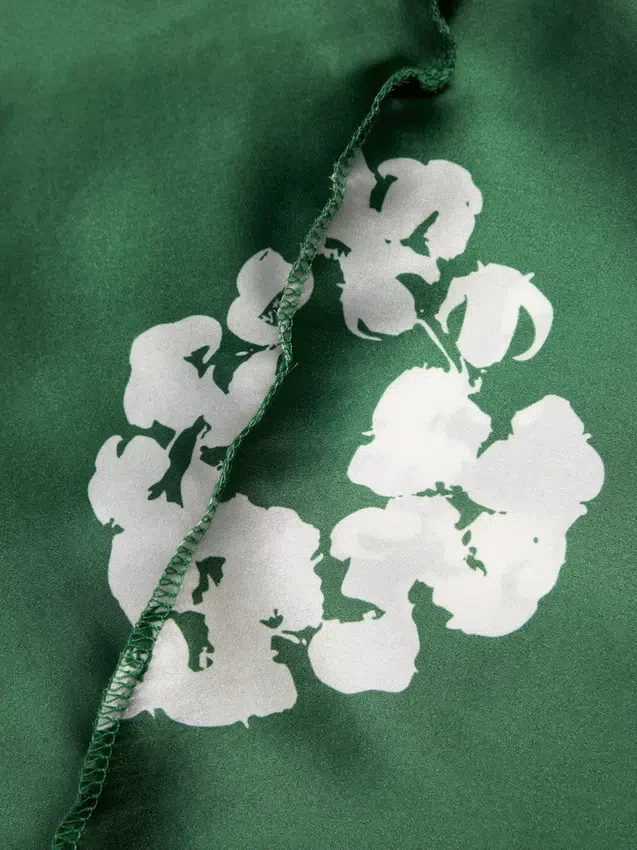 Durag verde con Cotton Wreath in cotone