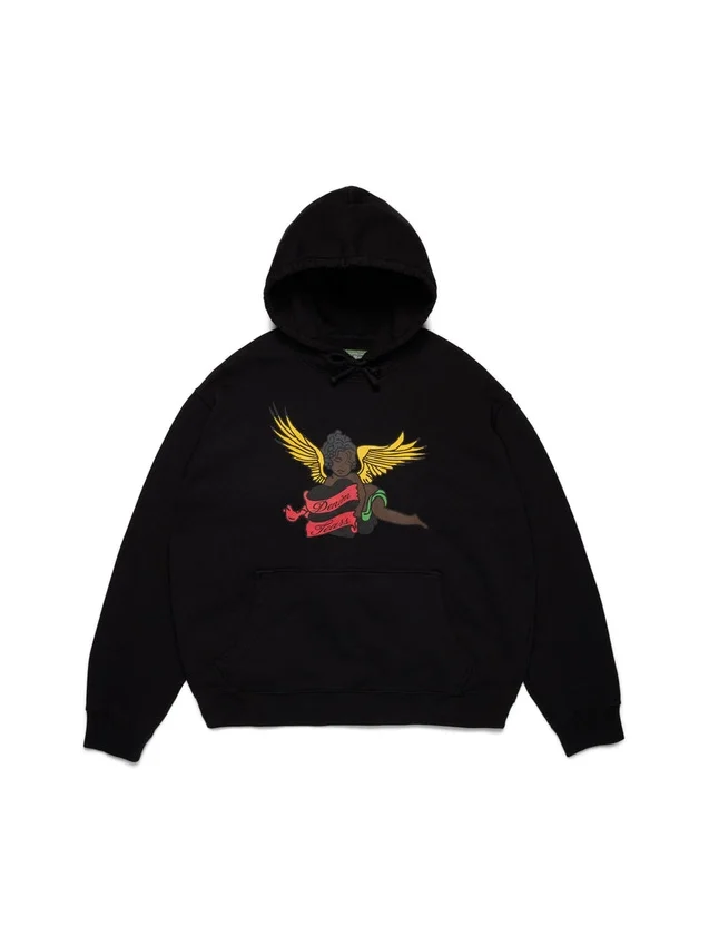 Felpa con cappuccio Black Cherub, nera