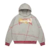 Felpa con cappuccio DT Virginia con cucitura overlock, grigia