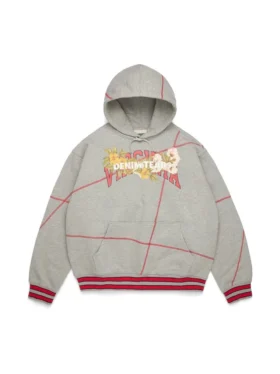 Felpa con cappuccio DT Virginia con cucitura overlock, grigia