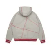 Felpa con cappuccio DT Virginia con cucitura overlock, grigia