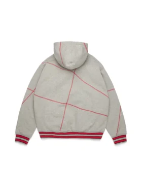 Felpa con cappuccio DT Virginia con cucitura overlock, grigia