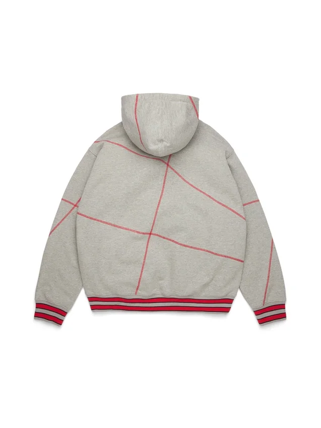 Felpa con cappuccio DT Virginia con cucitura overlock, grigia