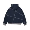Felpa con cappuccio DT Virginia con cuciture overlock blu navy