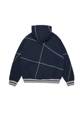 Felpa con cappuccio DT Virginia con cuciture overlock blu navy