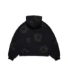 Felpa con cappuccio e cardigan in cotone con motivo "Cotton Wreath", nero