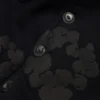 Felpa con cappuccio e cardigan in cotone con motivo "Cotton Wreath", nero