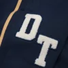 Felpa con cappuccio e cerniera con toppe in ciniglia DT, blu