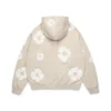 Felpa con cappuccio e cerniera “Cotton Wreath” color crema