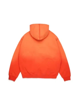 Felpa con cappuccio e zip a forma di corona di pace arancione