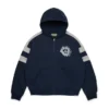 Felpa con cappuccio e zip a pannelli Denim U blu navy