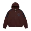 Felpa con cappuccio e zip a pannelli Denim U, marrone