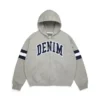 Felpa con cappuccio e zip a righe DT, grigia