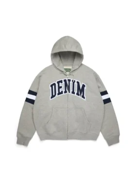Felpa con cappuccio e zip a righe DT, grigia