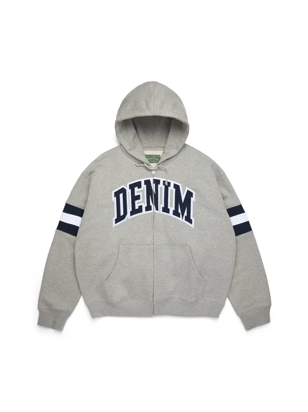 Felpa con cappuccio e zip a righe DT, grigia