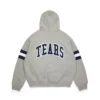 Felpa con cappuccio e zip a righe DT, grigia