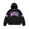 Felpa con cappuccio e zip a righe DT, nera