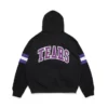 Felpa con cappuccio e zip a righe DT, nera