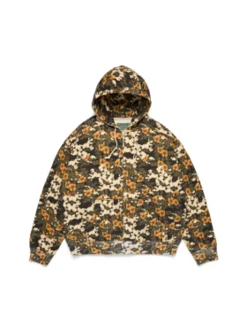 Felpa con cappuccio e zip con stampa floreale Libertas