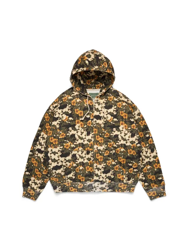 Felpa con cappuccio e zip con stampa floreale Libertas