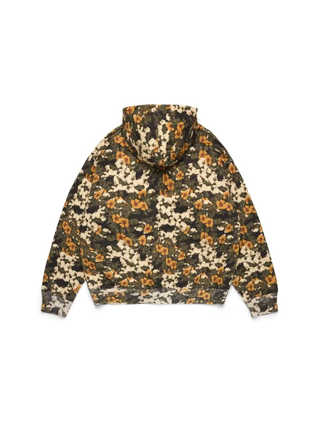 Felpa con cappuccio e zip con stampa floreale Libertas