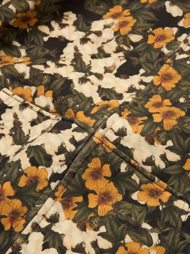 Felpa con cappuccio e zip con stampa floreale Libertas