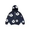 Felpa con cappuccio e zip "Cotton Wreath" per bambini, blu navy