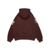Felpa con cappuccio e zip DT con toppe in ciniglia, marrone