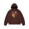 Felpa con cappuccio e zip Libertas Crest, marrone slavato