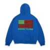 Felpa con cappuccio e zip Pan African blu