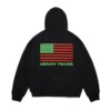 Felpa con cappuccio e zip Pan African, nera